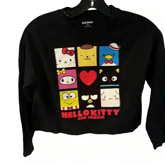Old Navy Other - Old navy hello kitty & friends girls black long sleeve graphic tee shirt sz M-8